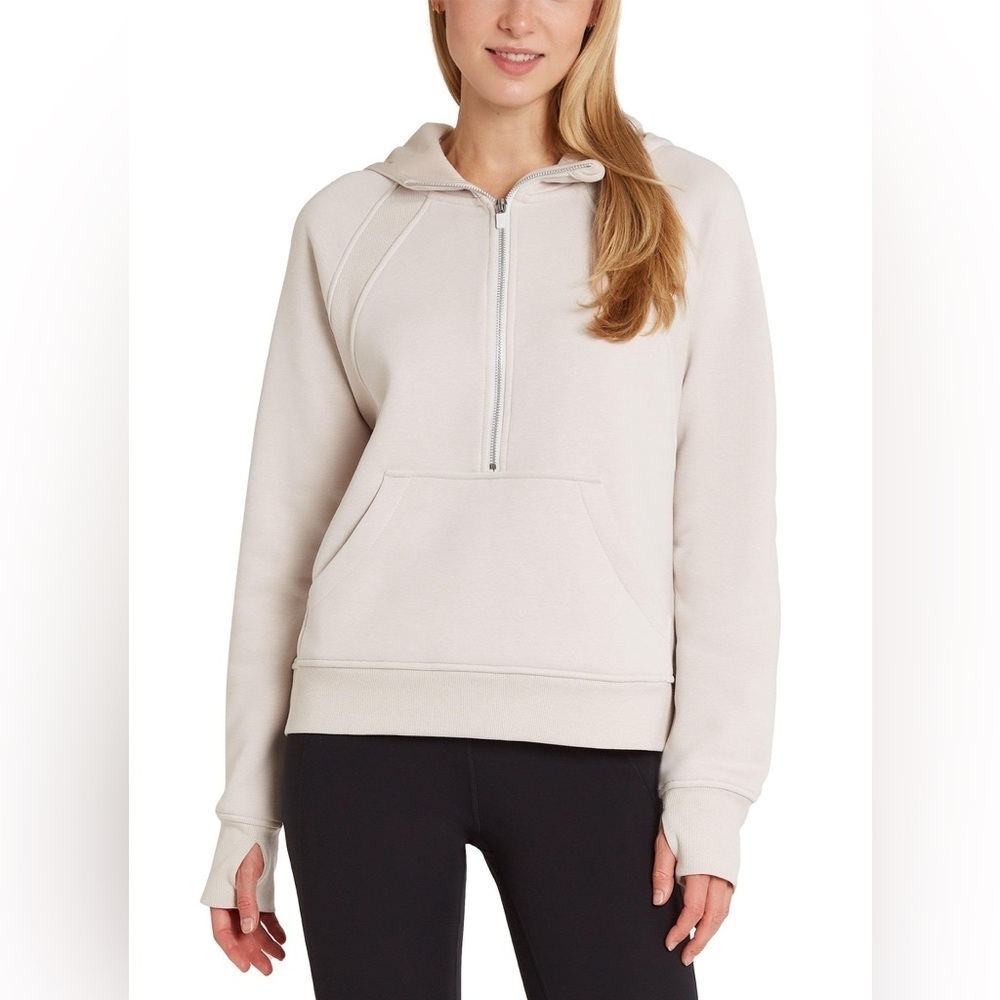 Danskin Beige Half Zip Scuba Hoodie Women’s Size Medium
